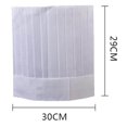 thumbnail image 4 of 20x Disposable Chef Hat Cook Cap Baker Restaurant Chef Apparel Clothing Food Serving White Flat 11 Inch, 4 of 8
