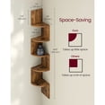 thumbnail image 2 of VASAGLE Corner Shelf, 5-Tier Floating Wall Shelf with Zigzag Design, Bookshelf, Rustic Brown, 2 of 5
