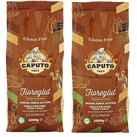 Antimo Caputo Farine à Pizza Sans Gluten 2,2 Lb - Mélange Tout Naturel Polyvalent de Farine et d'Amidon pour la Cuisson de Pizza, Pain et Pâtes (Lot de 2) - l'Emballage Peut Varier