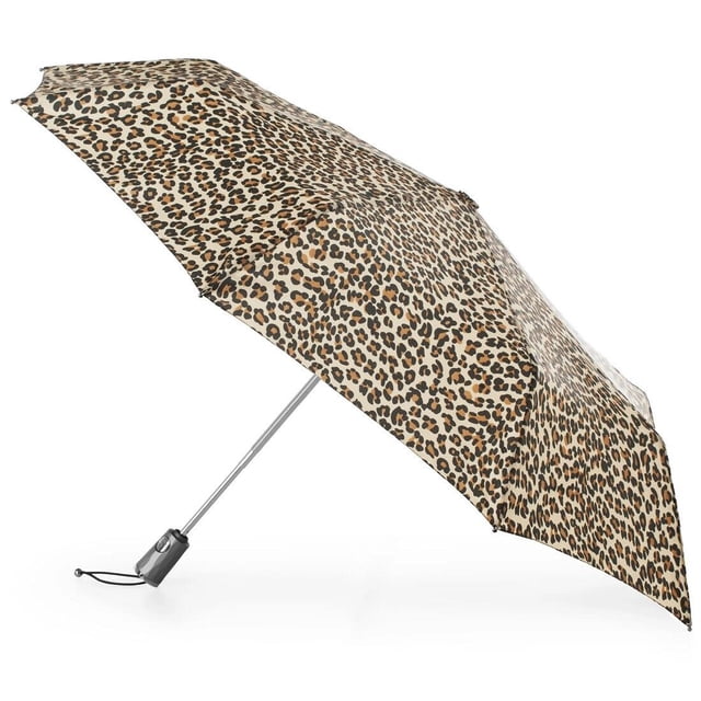 totes 53cm 3 Sec Auto Open Folding Umbrella - 8410 (Leopard Spotted K37)