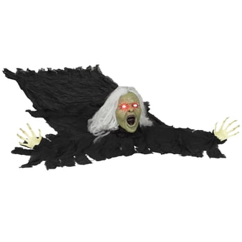 Outsunny 72" Halloween Animated Crawling Zombie, Indoor Outdoor Party Props