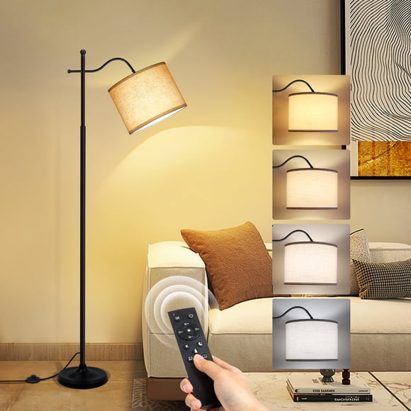 OUTON Lampe sur Pied Arquée avec Télécommande, Lampe Rétro de 67 Pouces avec 4 Températures de Couleur, Grandes Lampes en Métal pour Salon et Chambre, Ampoule 9 W Incluse