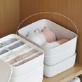 thumbnail image 2 of Stackable White Organizer Bins Clothes Storage Baskets for Household Storage Organization, 2 of 4