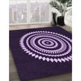 thumbnail image 3 of Ahgly Company Tapis d'Intérieur Ronds Transitionnels Lavables à la Machine, Violet Foncé, 3 Pieds Rond, 3 of 7