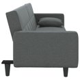 thumbnail image 3 of vidaXL Sofa Bed with Cushions Dark Grey Fabric, 3 of 5