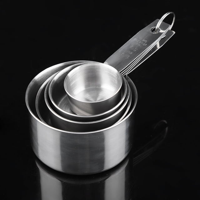 Ensemble de 5 Pcs Tasse à Mesurer/ensemble Cuillère à Mesurer en Acier Inoxydable Outil de Cuisson Résistant à la Rouille Ingrédients Secs Liquides