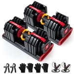 IMFIT Dumbbells carrées réglables - Jusqu'à 55 lbs Poids (paire)