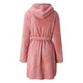 thumbnail image 4 of AherBiu Plus Size Robes for Women Fuzzy Fleece Lightweight Bathrobes Plush Warm Soft Mini Robe with Pockets, 4 of 7