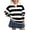 Black, variant on Winter Saving! HVOBTTY Women's Pullover Tshirt, Women's Long Sleeved Striped Printed Lapel V-Neck Button Casual Slit Shirt Top Blue, XL