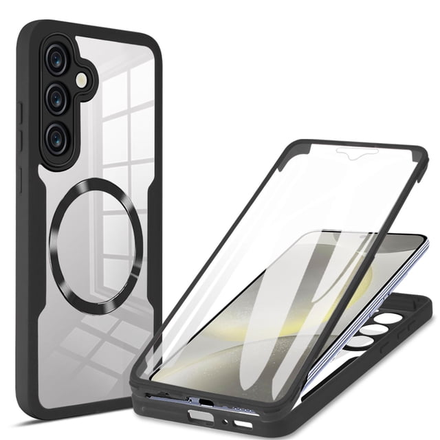 Dteck for Samsung Galaxy A16 5G Case, for Galaxy A16 5G Magnetic Case Compatible with MagSafe, Dual-Layer Shockproof Phone Cover with Built-in Screen Protector,Black