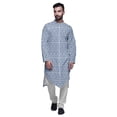 thumbnail image 1 of Atasi Printed Designer Rayon Button Down Casual Kurta With Pajama For Men, 1 of 4