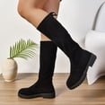 thumbnail image 1 of Styesk Bottes pour Femmes Mode Bottes Mi-Mollet pour Femmes Décontractées Bout Rond Bottes Confort Chaussures Décontractées Bottes de Travail pour Femmes, 1 of 9
