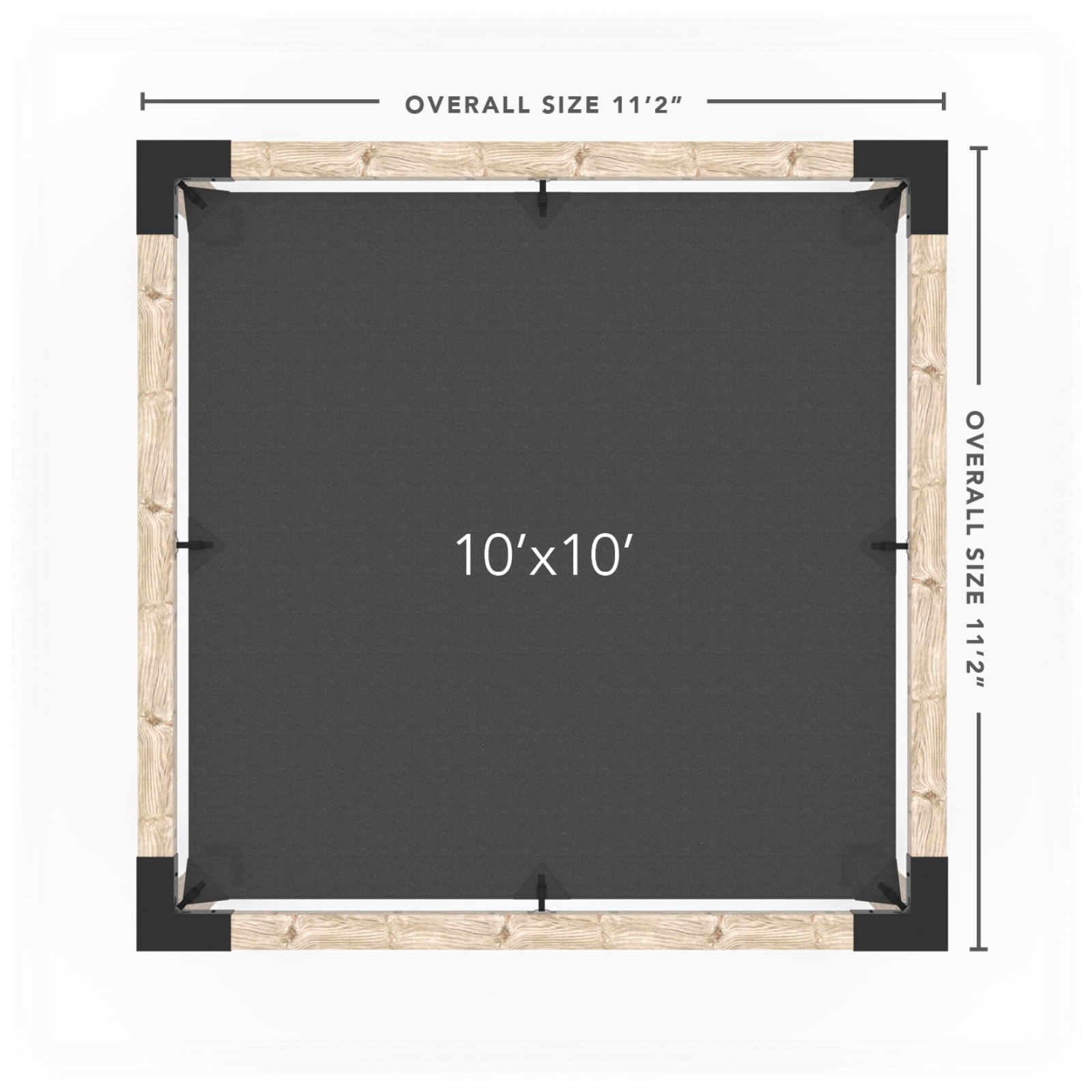 Toja 8' X 12' Pergola Kit With Shade Sail For 6X6 Wood Posts