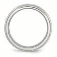 thumbnail image 2 of Stainless Steel Ridged Edge 8mm Brushed and Polished Band Ring 13.5 Size, 2 of 5