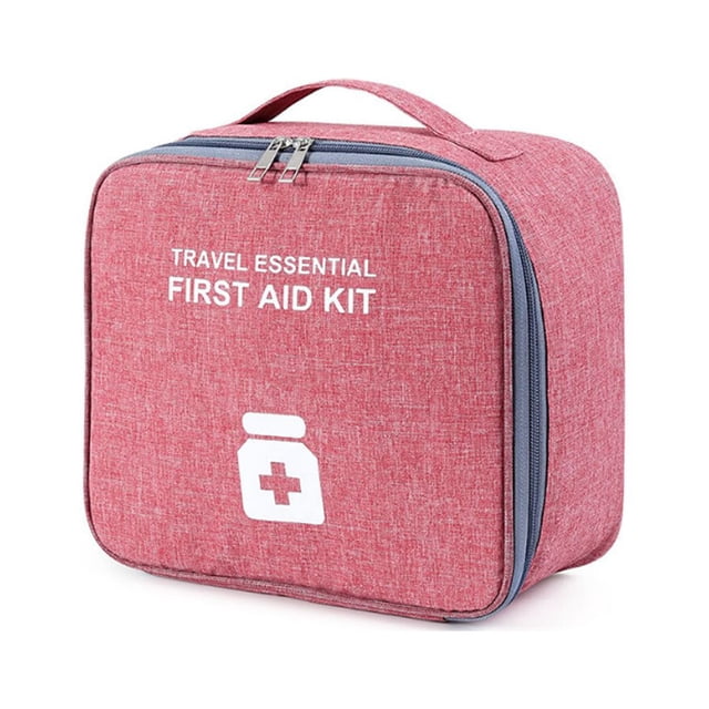 maytalsory Emergency Organizer Zipper Waterproof Household Empty Storage Bag Classification Dust-proof Students Pill Case for School Red Large