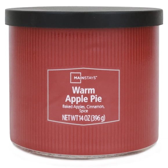 Mainstays 3-Wick Textured Wrapped Warm Apple Pie Scented Candle, 14 oz