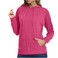 thumbnail image 1 of Swstbby Liquidation d'Automne! Hauts d'Automne pour Femmes Grande Taille, Chandail à Capuche à Manches Longues Col Rond Couleur Unie Rose Vif G, 1 of 4