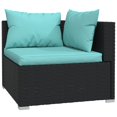 thumbnail image 3 of vidaXL 8 Piece Patio Lounge Set with Cushions Poly Rattan Black, 3 of 5