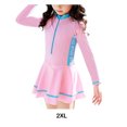 thumbnail image 4 of fastboy Polyester Slimming Line Hem Bathing Suit For Summer Beach Days Fabric Is Soft And Comfortable Pink long sleeved 2XL, 4 of 6