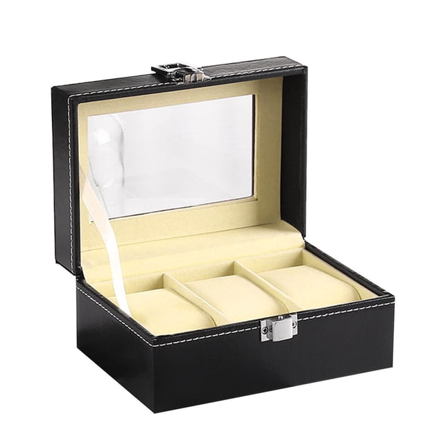 Pompotops 2/3/4/5/6 Slots Wrist Watches Jewelry Display Storage Organizer Leather Box Case Clearance