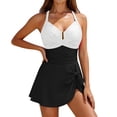 thumbnail image 1 of Swimsuit with Tummy Control and Lift For Women, Crisscross Ruched One-Piece Swim Dress with Adjustable Straps and Removable Padding for Beach or Pool, 1 of 9