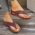 thumbnail image 4 of Gspmoly Sandales à Enfiler pour Femmes, Mode Femmes Décontractées Bout Rond Pantoufles Confort Plage Décontractées Semelle Antidérapante Chaussures Pantoufles d'Été pour Femmes Bordeaux 42, 4 of 9