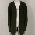 thumbnail image 4 of Lovzfmll Men's Knit Cardigan V-Neck Open Front Loose Fit Sweater Army Green, 2XL, 4 of 5