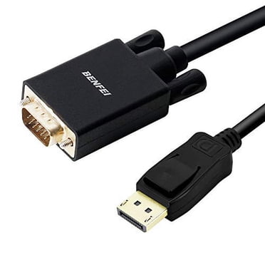 Adaptateur DisplayPort vers VGA, Benfei DP DisplayPort vers VGA Câble 6 Pieds Mâle à Mâle Cordon Plaqué Or Compatible avec Lenovo, Dell, HP, ASUS et Autres Marques
