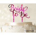 thumbnail image 1 of Bride To Be Wedding Cake Topper Custom Mirror Purple Cake Topper Wedding Cake Decoration Available 6-7 Inches Wide, 1 of 1