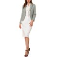thumbnail image 2 of Unique Bargains Juniors Blazer Ouvert à Manches Longues avec Revers Cranté, 2 of 6