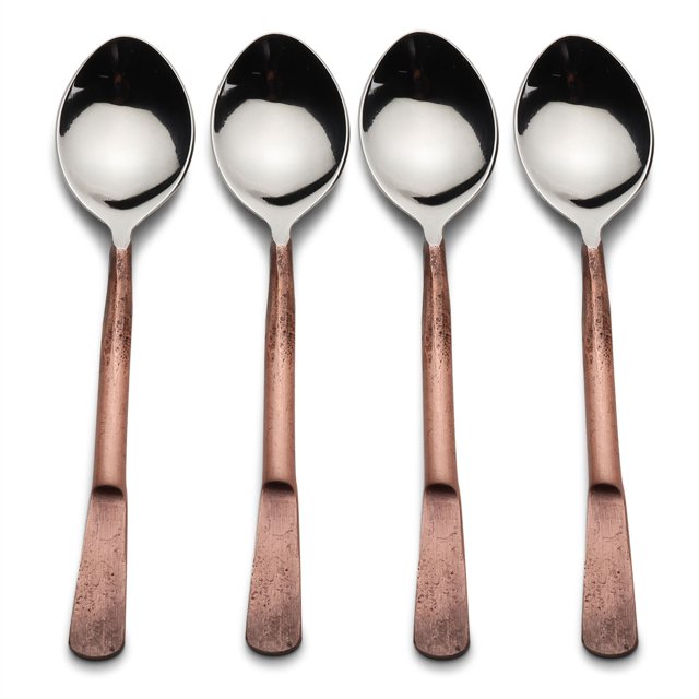 Celia Design Copper Antique Tea/Desert Spoon 4 Pcs. Set