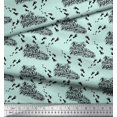 thumbnail image 3 of Tissu de Voile de Coton Vert Pomme Imprimé Pied & Texte Imprimé 1 Yard 56 Inch Wide, 3 of 5