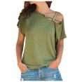 thumbnail image 1 of Birdeem Womens Spring and Summer Solid Breast-Feeding Pregnant Woman Casual Shoulder Cross Irregularity Blouse, 1 of 1