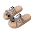 thumbnail image 1 of GiLiling Girls Rhinestone Butterfly Slide Sandals, Open Toe Casual Slip On Flats, Non Slip Beach Summer Slippers for Toddler Kids (Black, 9-9.5 Years), 1 of 6