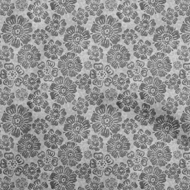 oneOone Velvet Gray Fabric Floral Craft Projects Decor Fabric Printed By The Yard 58 Inch Wide