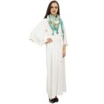 thumbnail image 4 of Bimba Robe Maxi Décontractée pour Femme à Manches Évasées avec Pompons, Blanc Cassé, avec Foulard - 6, 4 of 6