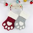 thumbnail image 4 of Bas de Noël Motif Patte d'Animal Bas de Cheminée Suspendus pour Décoration de Noël, Gris, 4 of 4