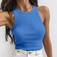 thumbnail image 2 of Yuyuzo Camisole Courte pour Femmes Décontractée Basique Sans Manches à Col Rond en Tricot Côtelé Ajustée Hauts de Sortie, 2 of 7