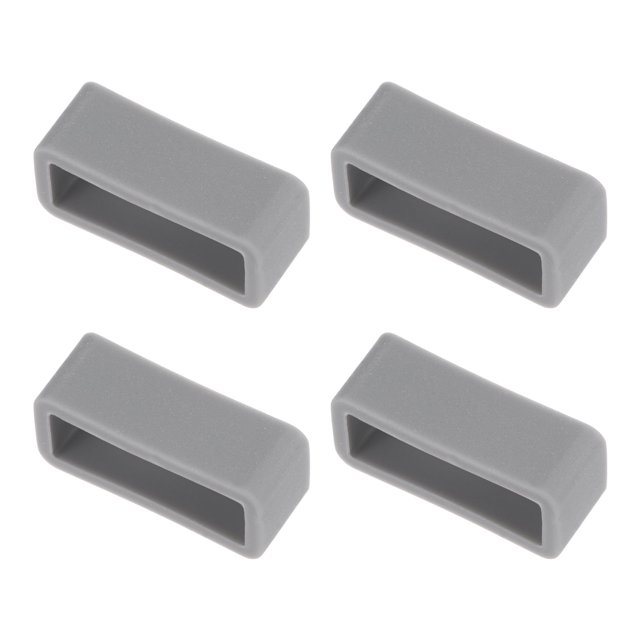 Unique Bargains Watch Band Strap Loops Silicone for 19mm Width Watch Band, Deep Gray 4 Pack