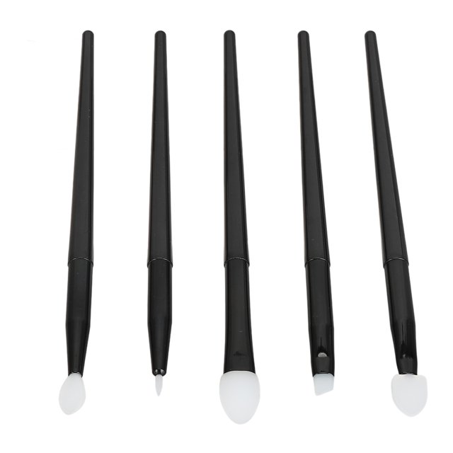 Makeup Brush Set, Silicone Lip Brush Multipurpose 5 Pieces Easy Cleaning Lightweight for Daily Office Travel Use