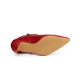 thumbnail image 3 of Unique Bargains Women's Pointy Toe Stiletto Heels Ankle Booties Red US 9, 3 of 8