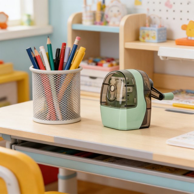 BUTASY Pencil Sharpener Children's Pencil Sharpener Automatic Pencil Sharpener Pencil Sharpener Student Turning Pencil Sharpener Hand Shaking Pencil Sharpener