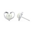 thumbnail image 2 of Sterling Silver Heart and Pearl Earrings, 2 of 3