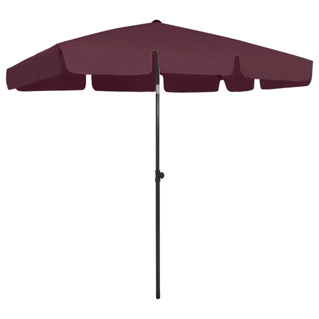 vidaXL Parasol d'Extérieur à Hauteur Réglable, Pare-Soleil Inclinable de Jardin en Rouge Bordeaux. Fabriqué en polyester anti-UV, Anti-Décoloration avec une Nervure Robuste pour le Soutien de la Canopée. Offre une Fonction d'Inclinaison pour une protection Solaire Optimale et une Hauteur Réglable Allant de 70,9 à 96,5 Pouces. la surface du Parasol Mesure 78,7 par 49,2 Pouces et Est Résistante aux Intempéries. Conçu pour Être Utilisé avec des Supports Ou des tables Existants avec des Trous Centraux. Assemblage Requis.