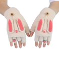 thumbnail image 1 of MesaSe 1 Pair Gloves Cartoon Rabbit Decor Knitted Soft Finger Hat Cover Touch Screen Color Matching Thickened Cold-proof Knitted Anti-slip Cycling Mittens, 1 of 10