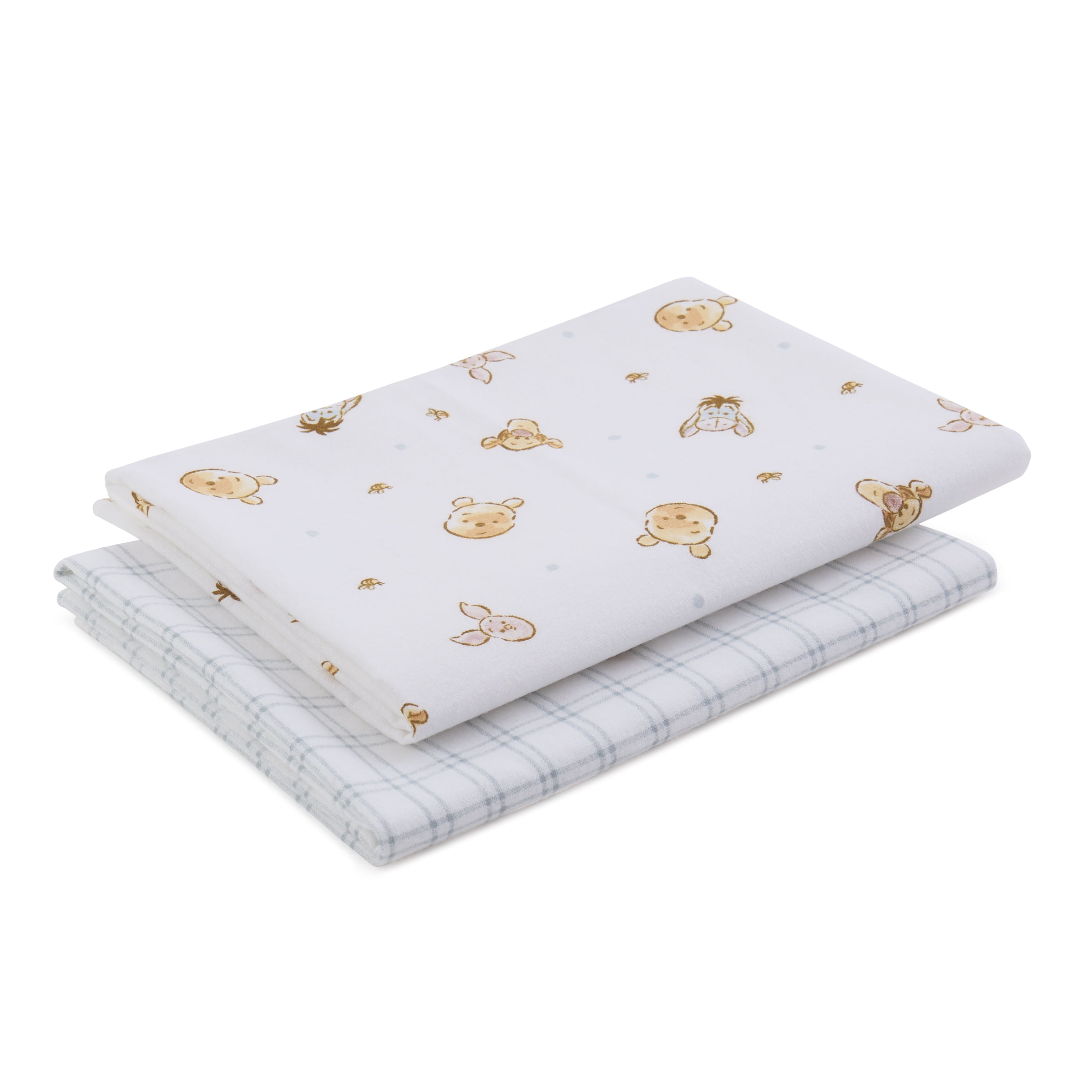 Winnie l'Ourson Lot de 2 Couvertures en Flanelle de Coton pour Bébé, Nourrisson Unisexe