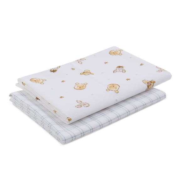 Winnie l'Ourson Lot de 2 Couvertures en Flanelle de Coton pour Bébé, Nourrisson Unisexe