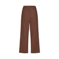 thumbnail image 4 of Bocqde Womens Capri Pants Cotton Linen Elastic Waisted Drawstring Casual Cropped Trousers with Pockets, 4 of 4