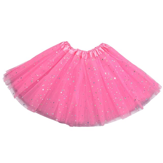 Girls Tutu Skirt Layered Star Sequins Princess Performance Dance Dress for 3-9 Years