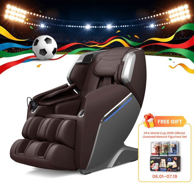 COSTWAY Therapy08 Massage Chair, Full Body Zero Gravity Shiatsu Massage Recliner with Remote, 34 Airbags, Foot Roller, Wireless Speaker, Waist Heat, 53-Inch SL Track Massage Chair